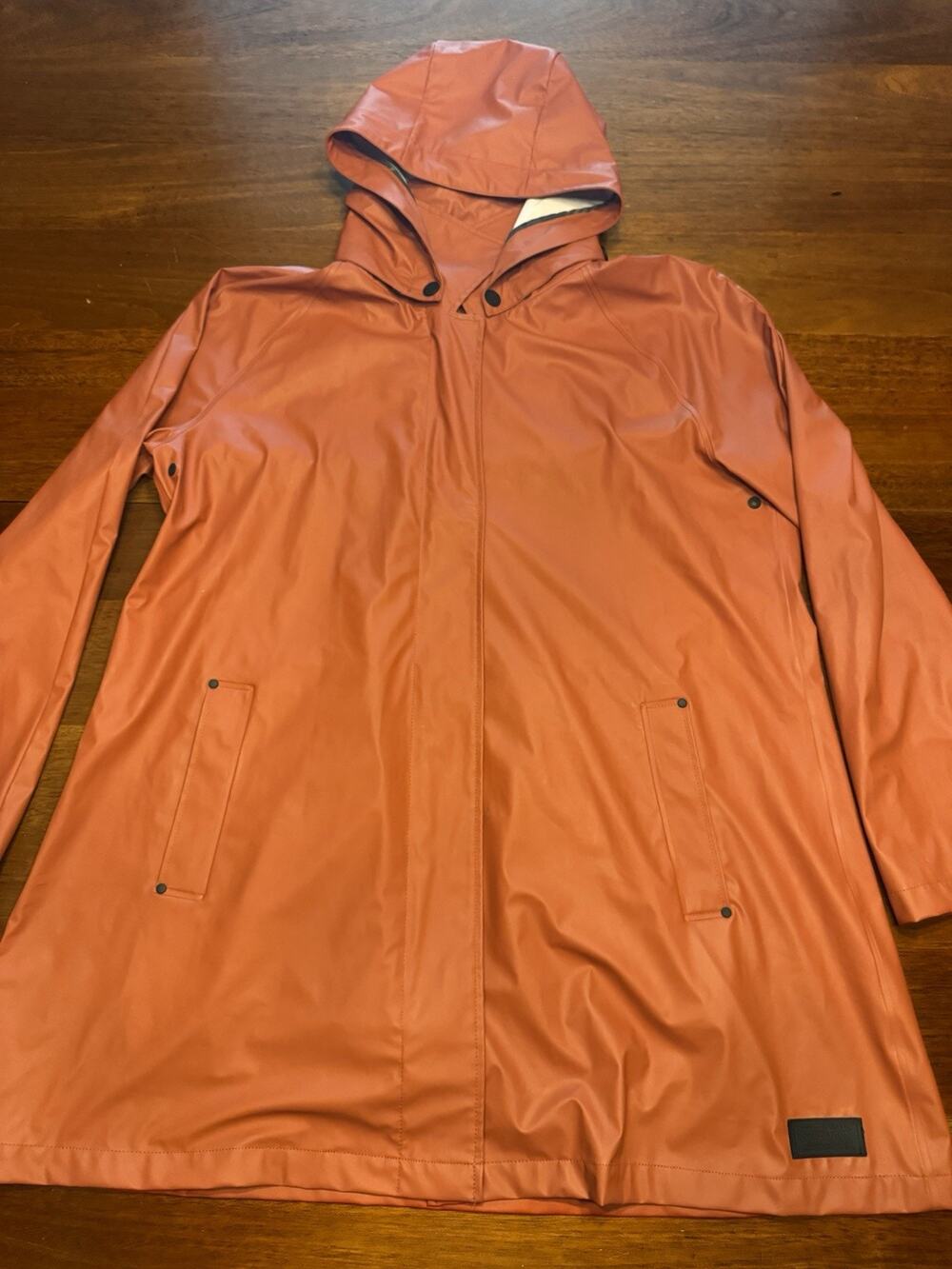 Pendleton Olympic Rain Coat Slicker Hooded Burnt Orange Brown Solid Classic